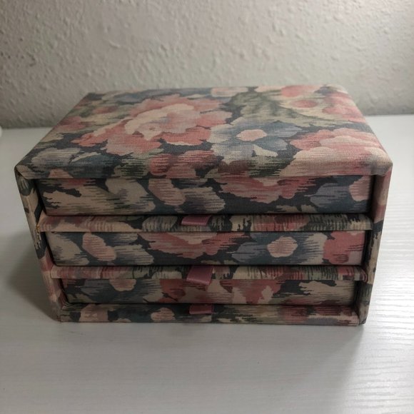 80sVintage Fabric Covered Renner Davis Storage Box - Picture 2 of 12